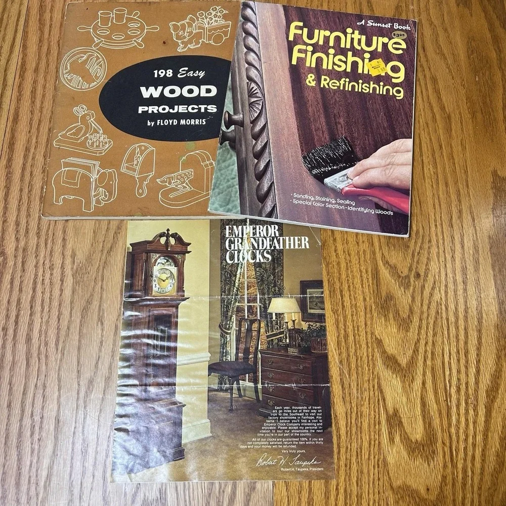 Lot Of 3 Vintage 1970's Woodworking Refinishing Clockmaking Fixing DIY Books
